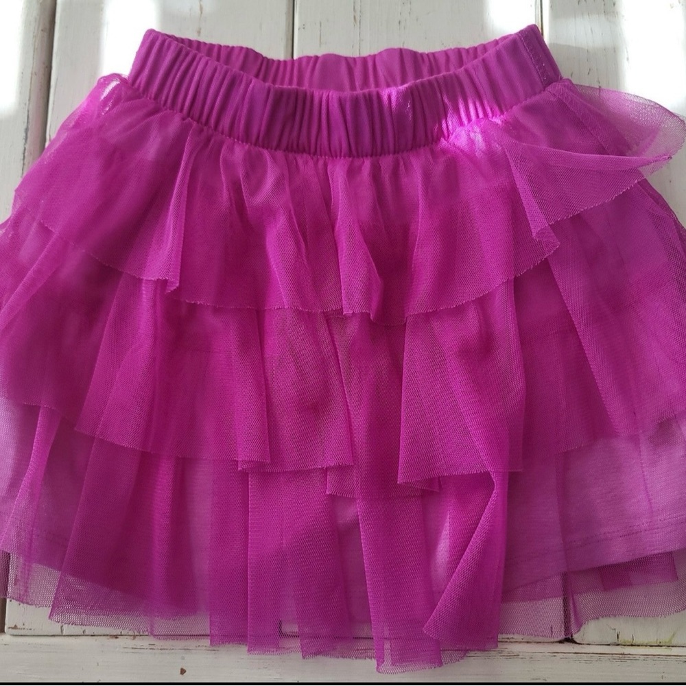 Purple Tulle Tiered Skirt